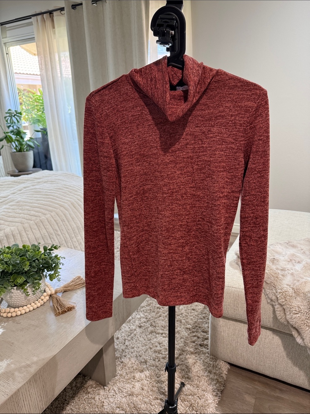 Women's Soft Knit Long Sleeve - Red Heather